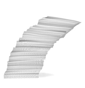 Stack of leaning paper